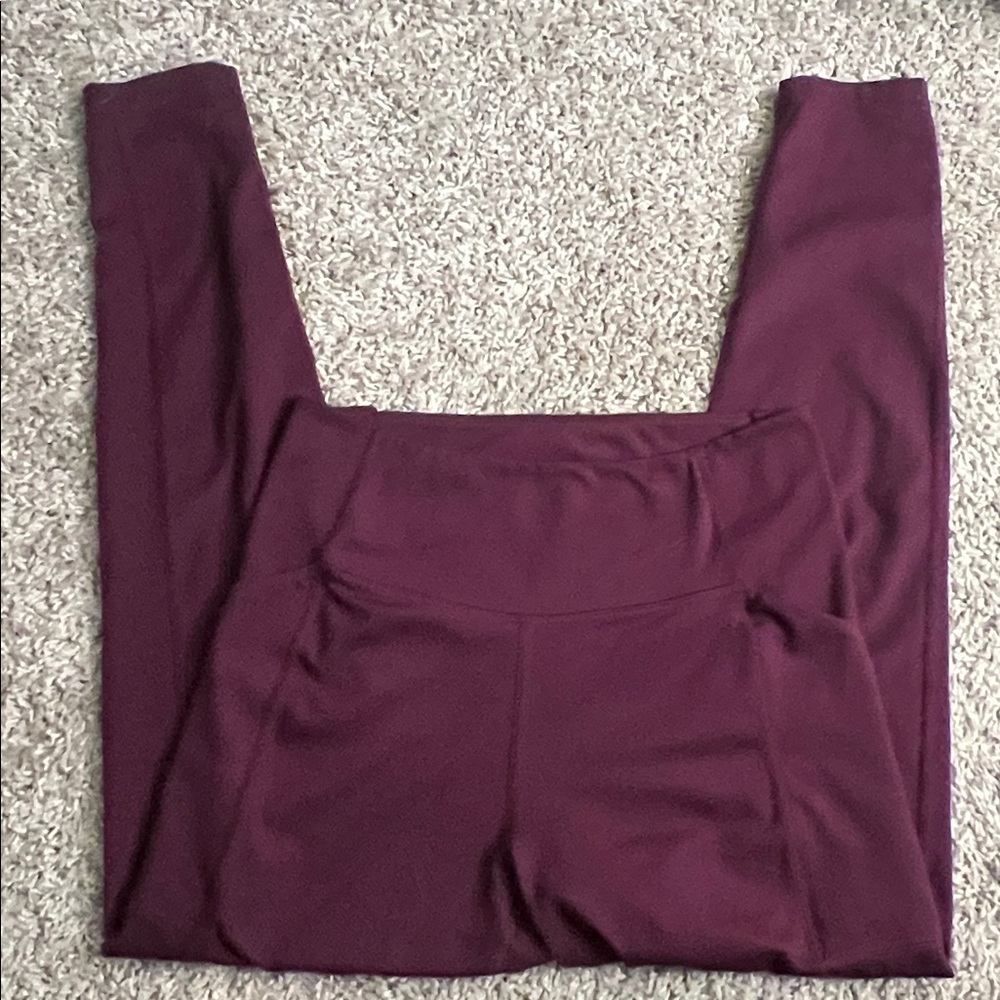 Girlfriend Collective High Rise Purple Pocket 7/8 Legging Size Medium - Picture 2 of 3